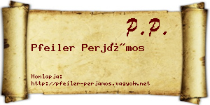 Pfeiler Perjámos névjegykártya